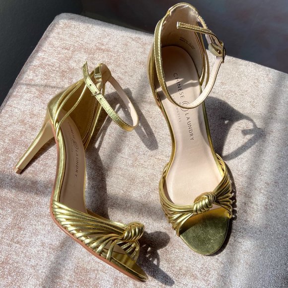 Chinese Laundry Robbie Gold Strappy Dress Heels - Picture 6 of 9
